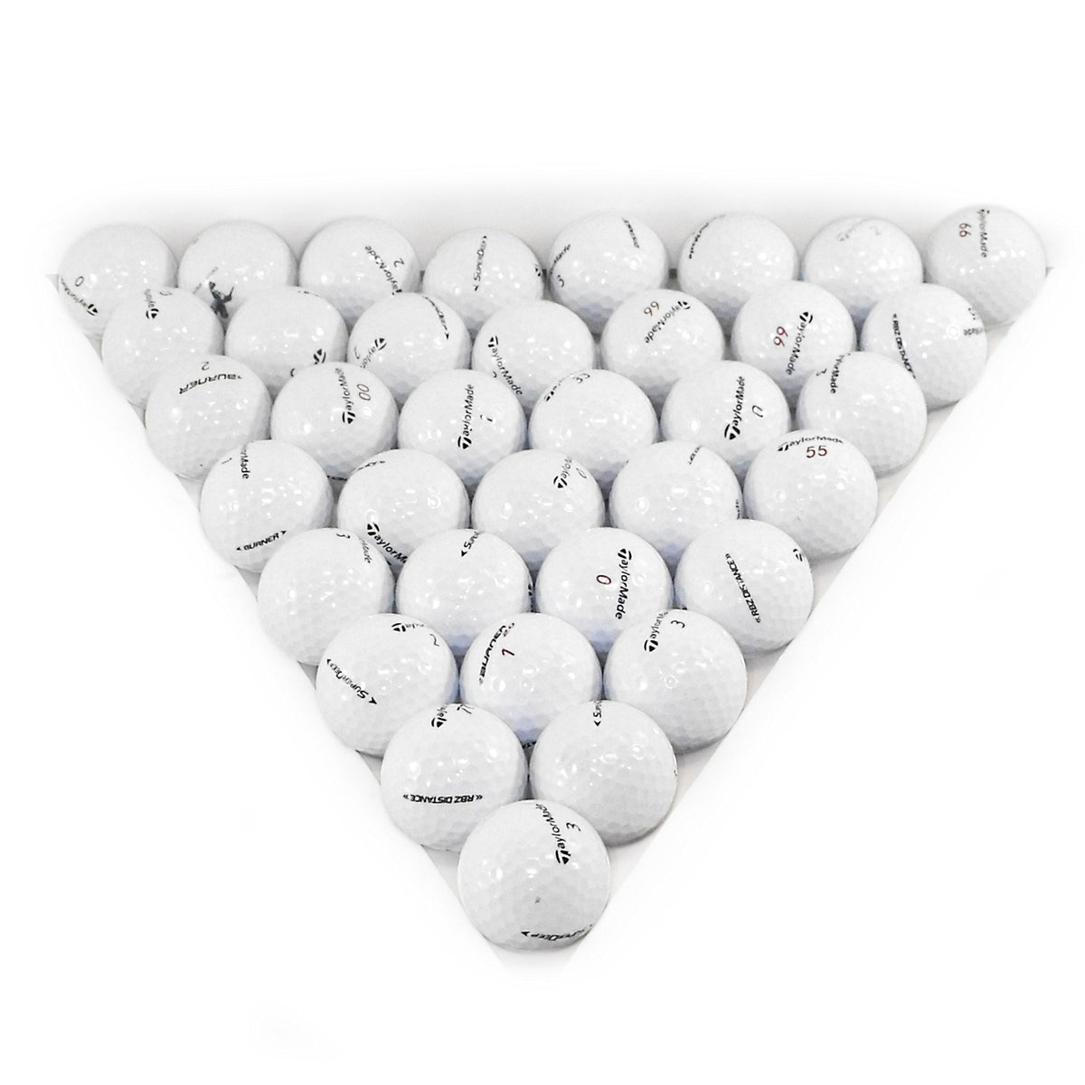 TaylorMade 36-pack of assorted white golf balls in mint condition for play