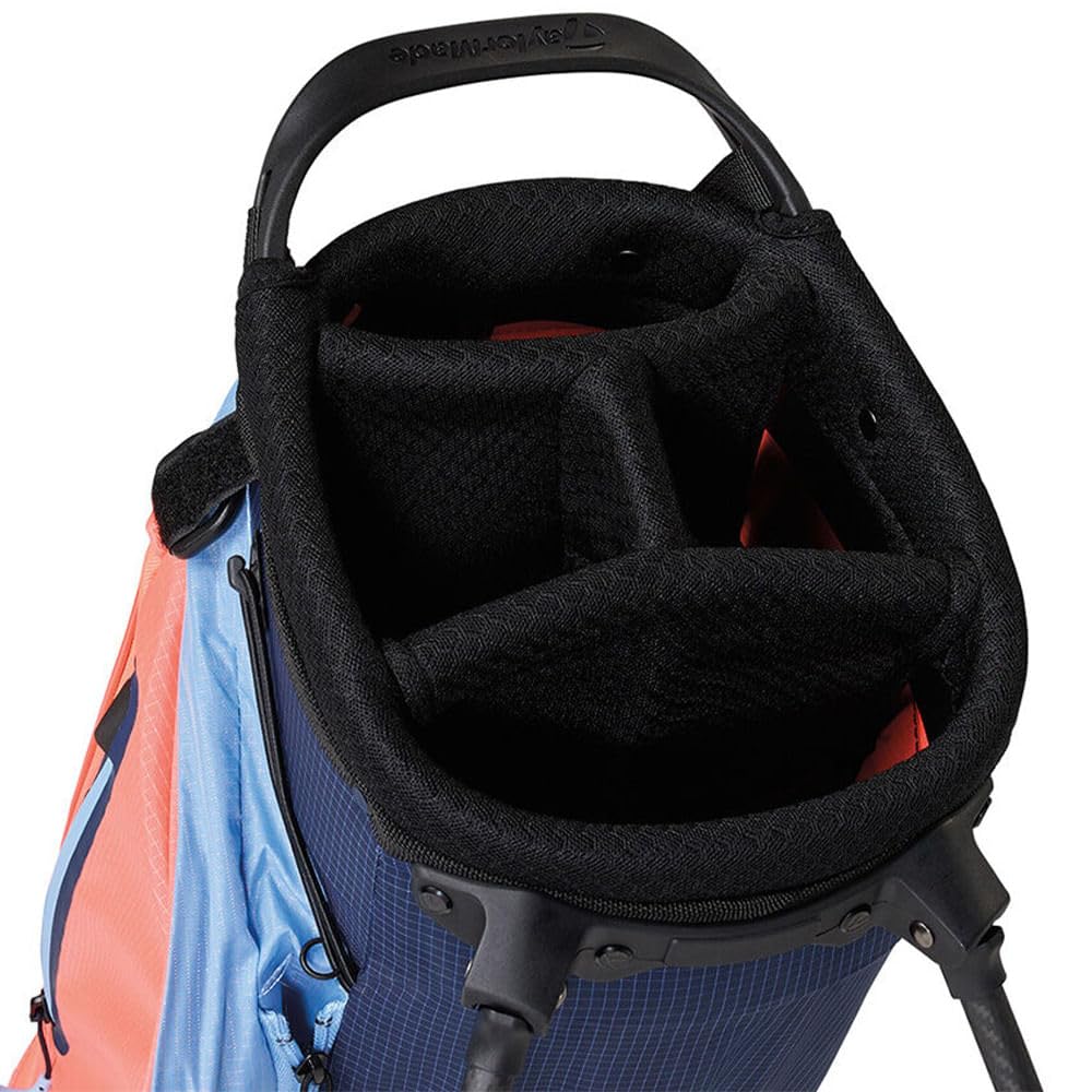 TaylorMade FlexTech Superlite Stand Bag coral navy side view for balance