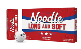TaylorMade Noodle Long & Soft DDZ ball in hand emphasizes soft feel