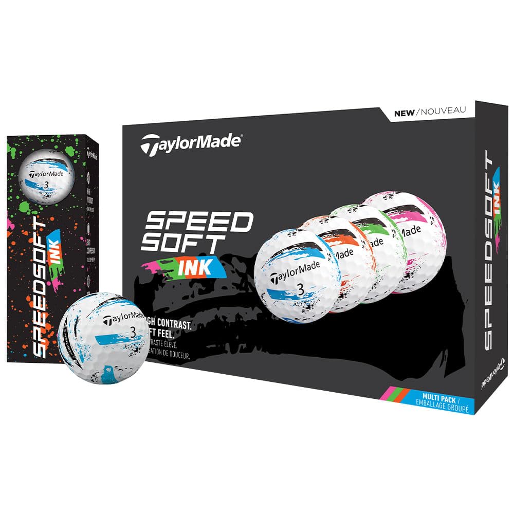 TaylorMade Speed Soft Ink multi-pack pack shot highlighting soft feel and value
