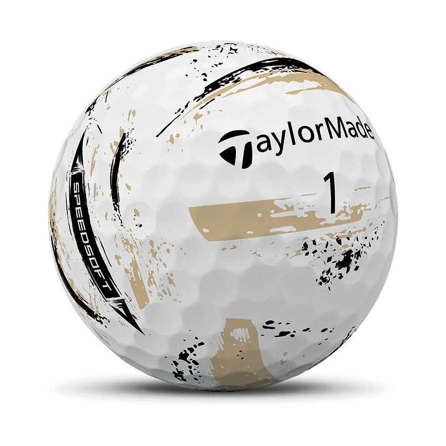 SpeedSoft ball in Saints colors ready for a confident tee-to-green round