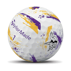 TaylorMade SpeedSoft NFL Vikings ball design highlighting team branding for fans on the course