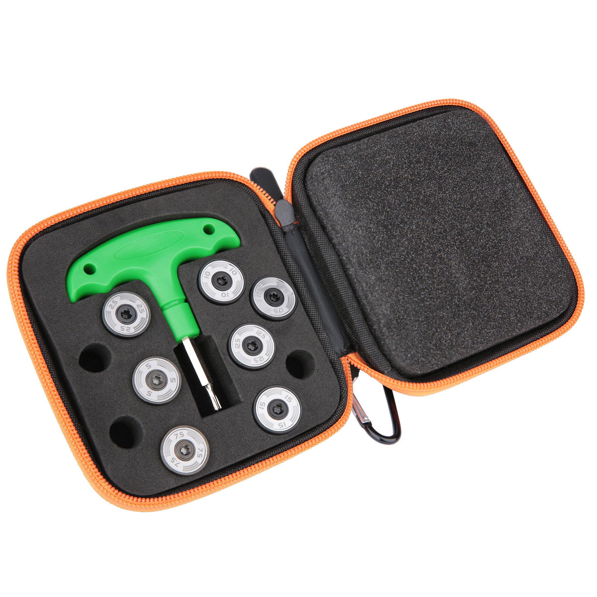 Taylormade Spider GT Max weights kit in case for customizable balance.