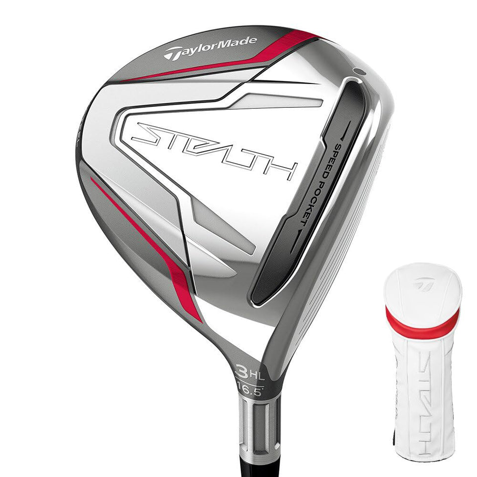 TaylorMade Stealth fairway carbon crown boosts speed and clean turf interaction.