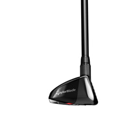 TaylorMade Stealth Plus Tour Rescue left-handed speed pocket image demonstrates boosted ball speeds