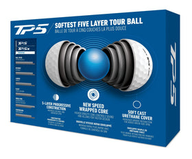 TaylorMade Symbol TP5 Cactus ball highlights 5-layer construction for optimized spin separation.