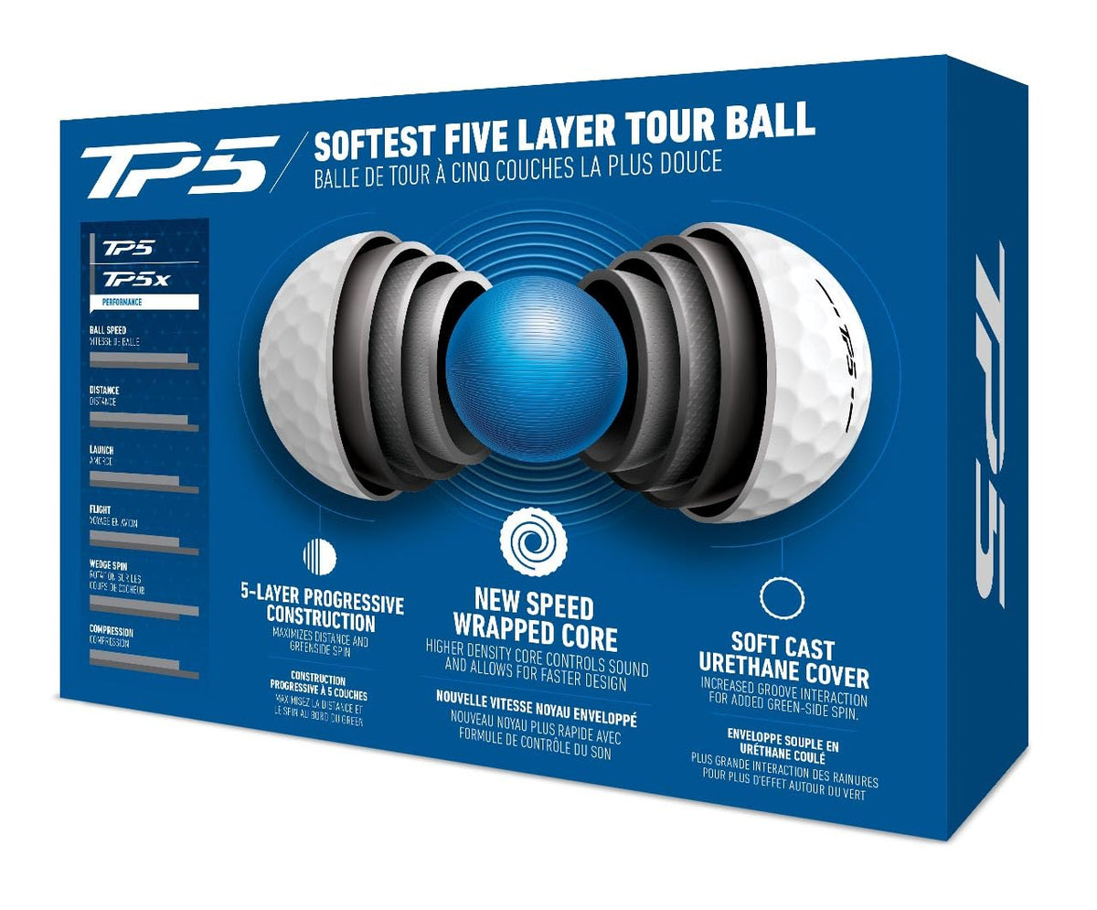 TaylorMade TP5 RocketPop ball in flight showcasing long-distance feel and spin separation.