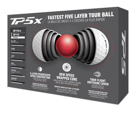TaylorMade Symbol TP5X Cactus golf ball side view highlights color contrast and feedback