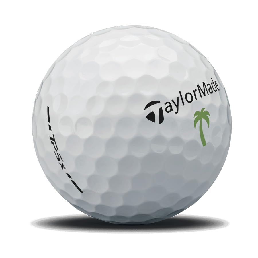 TaylorMade Symbol TP5X palm-tree golf-ball core close-up showing compression and core detail.