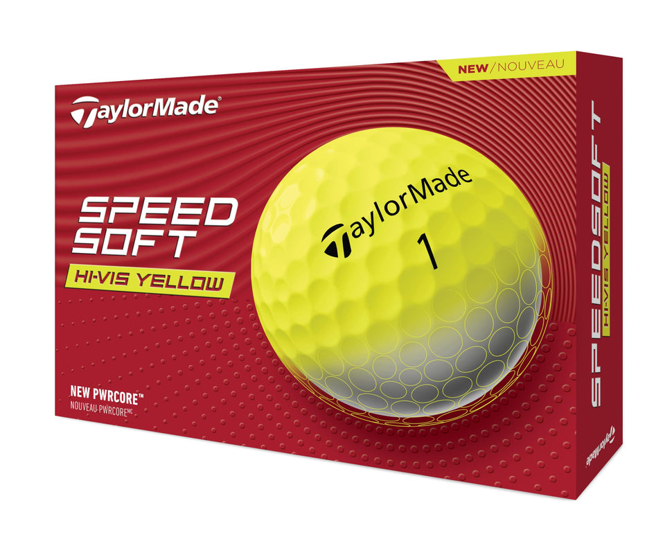 TaylorMade TM24 SpeedSoft yellow ball for high visibility and soft feel