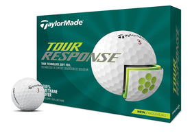 TaylorMade Tour Response ball packaging image shows product in white box