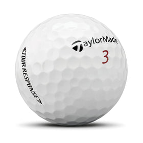 TaylorMade Tour Response ball soft urethane close-up highlighting soft feel during grip