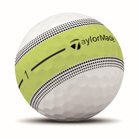 TaylorMade Tour Response Stripe 360° stripe closeup showing alignment aid on ball