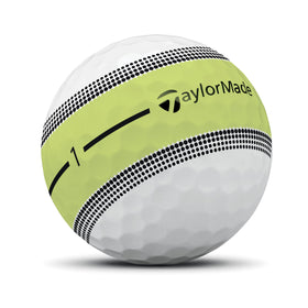 TaylorMade Tour Response Stripe ball side angle highlights 360° alignment cues.