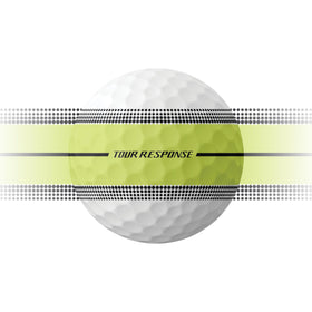 TaylorMade Tour Response Stripe ball in hand highlights visibility and feel for approach shots