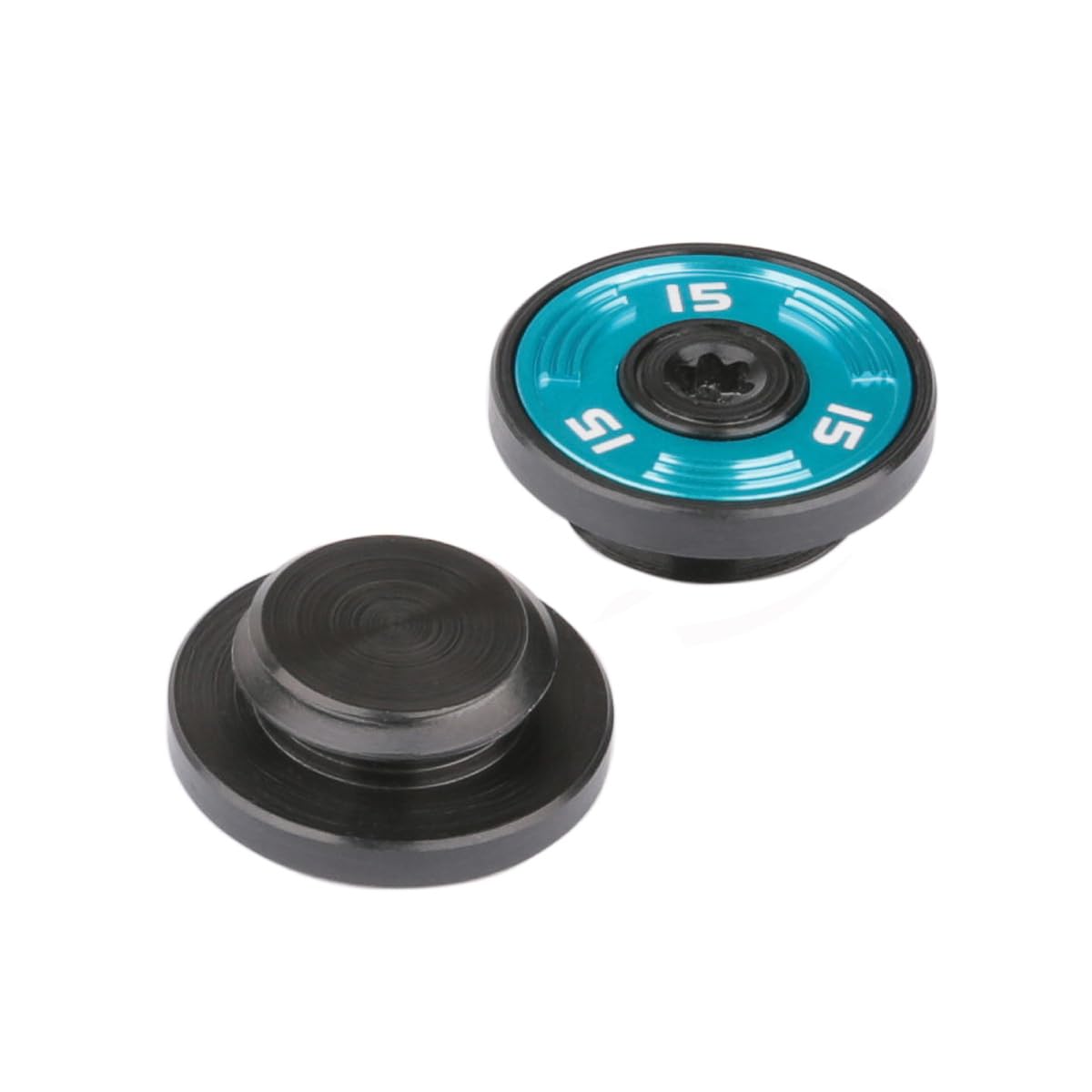 TaylorMade TP Reserve compatible weights in blue for improved balance and alignment.