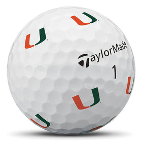TaylorMade TP5 PIX Miami with university logos ideal for alumni events and team-themed rounds