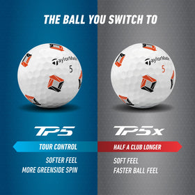 TaylorMade TP5 PIX packaging shows a full dozen ready to play.