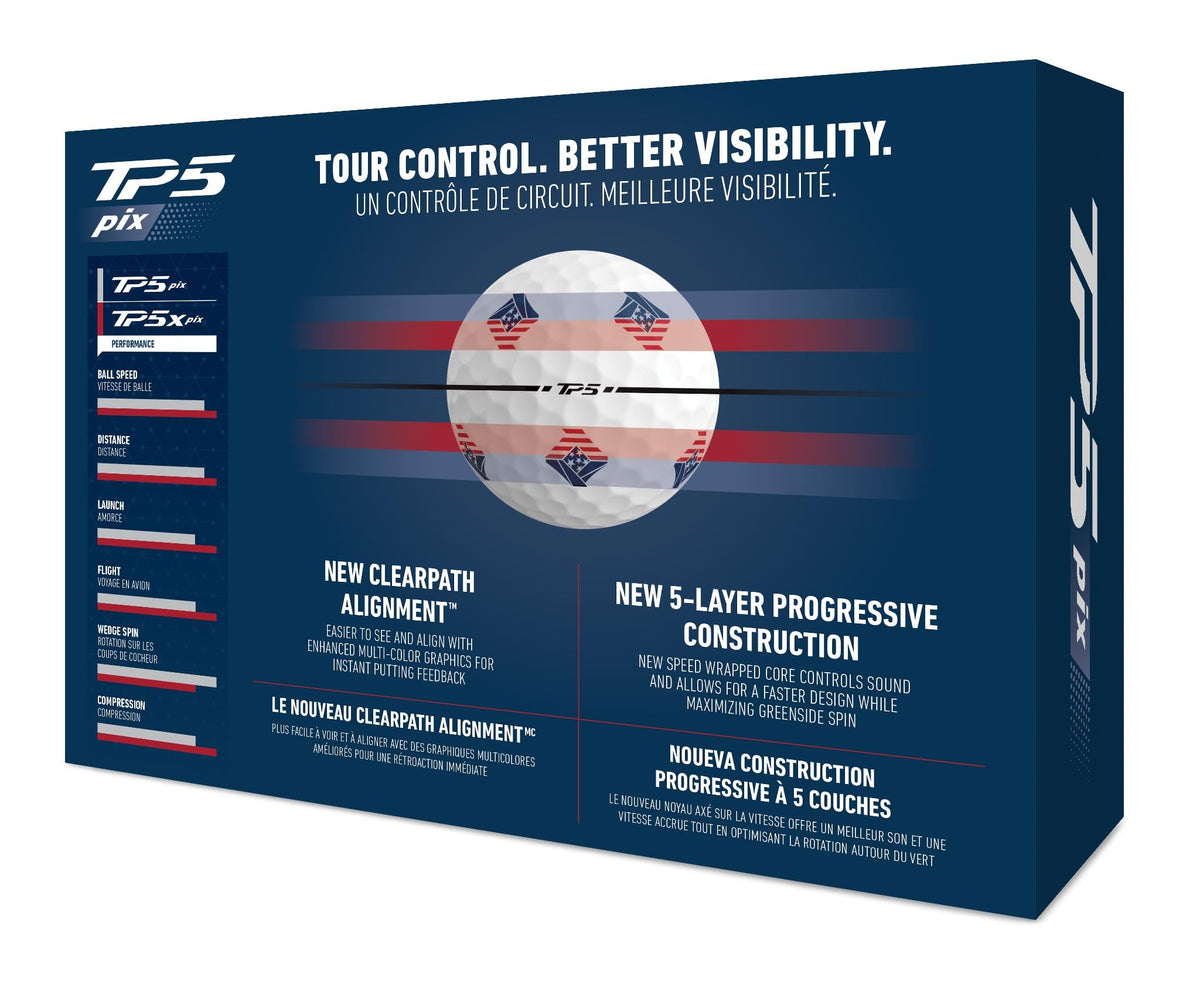 TaylorMade TP5 PIX3.0 ball on green illustrating greenside control
