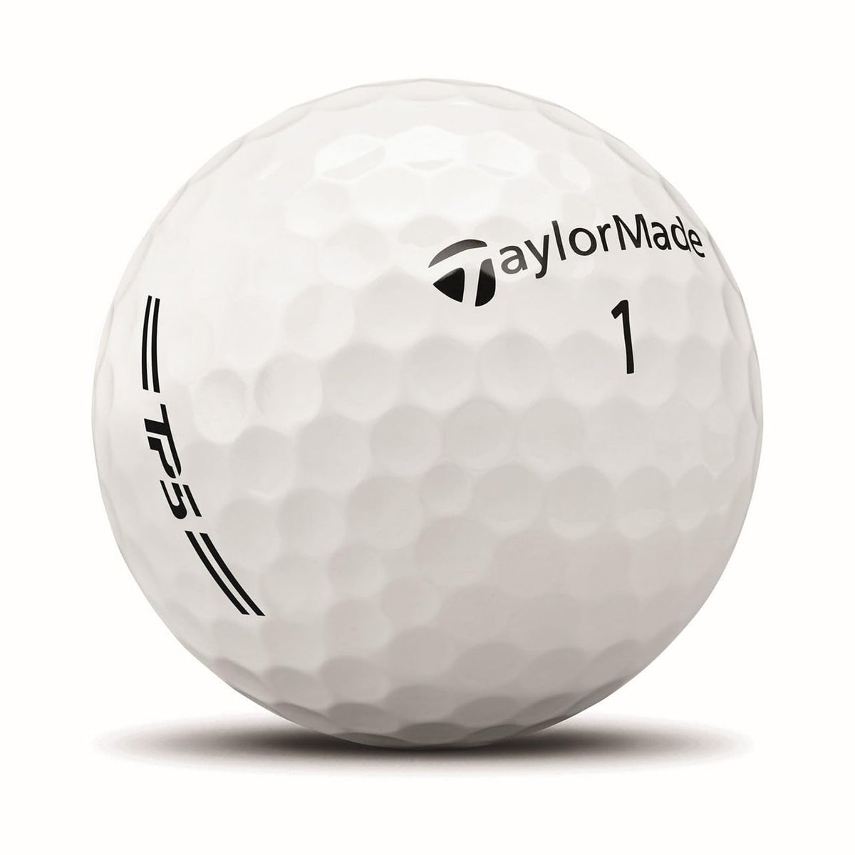 TaylorMade TP5 White tour flight dimple pattern promotes lower, penetrating ball flight.