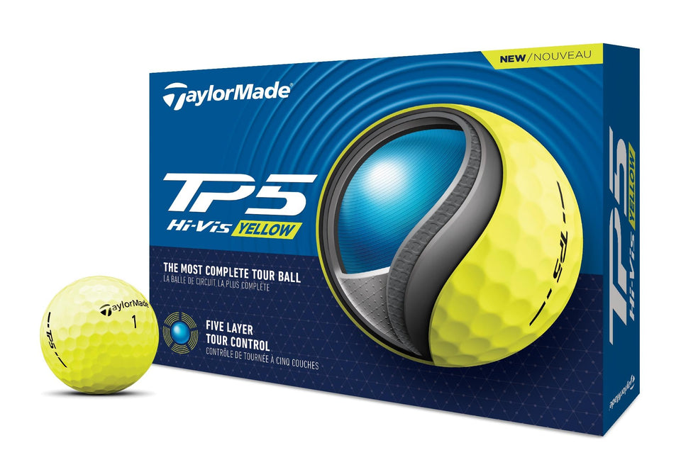 TaylorMade TP5 yellow ball pack for premium feel and spin potential