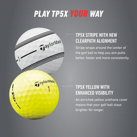 TaylorMade TP5X PIX ball on green showing trajectory and feedback