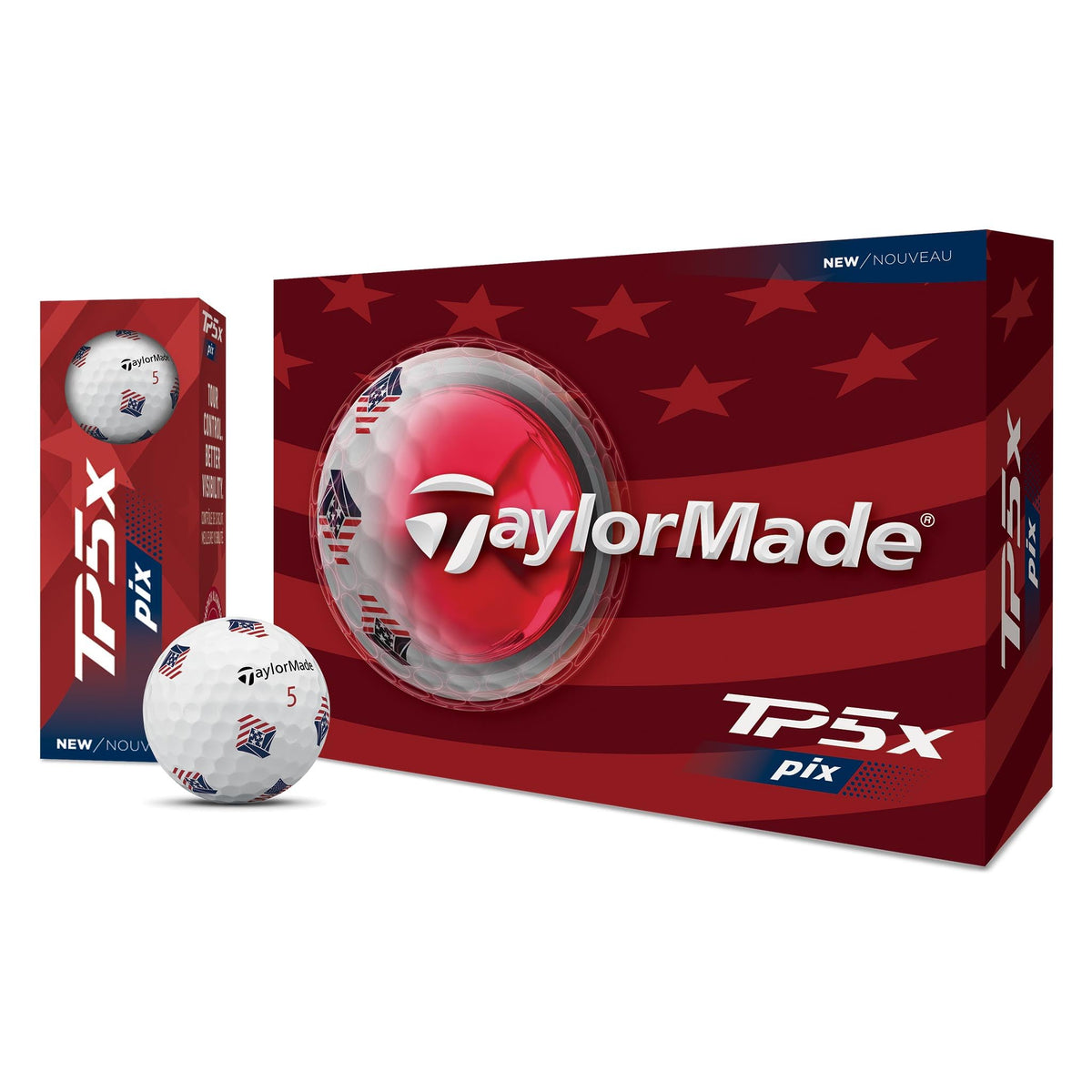 TaylorMade TP5x PIX USA One Dozen packaging offers value and convenience.