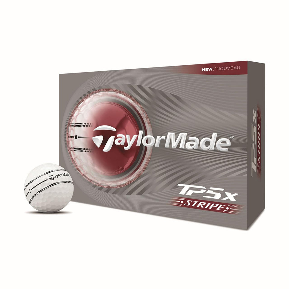 TaylorMade TP5x Stripe pattern detail aiding alignment and focus for accuracy on the green.