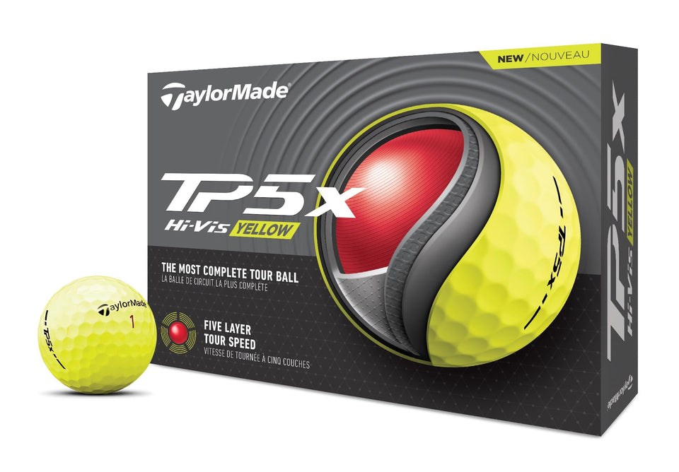TaylorMade TP5x yellow ball pack for high on course visibility