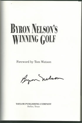 Taylor Trade Publishing Byron Nelson's Winning Golf inside spreads with actionable drills.