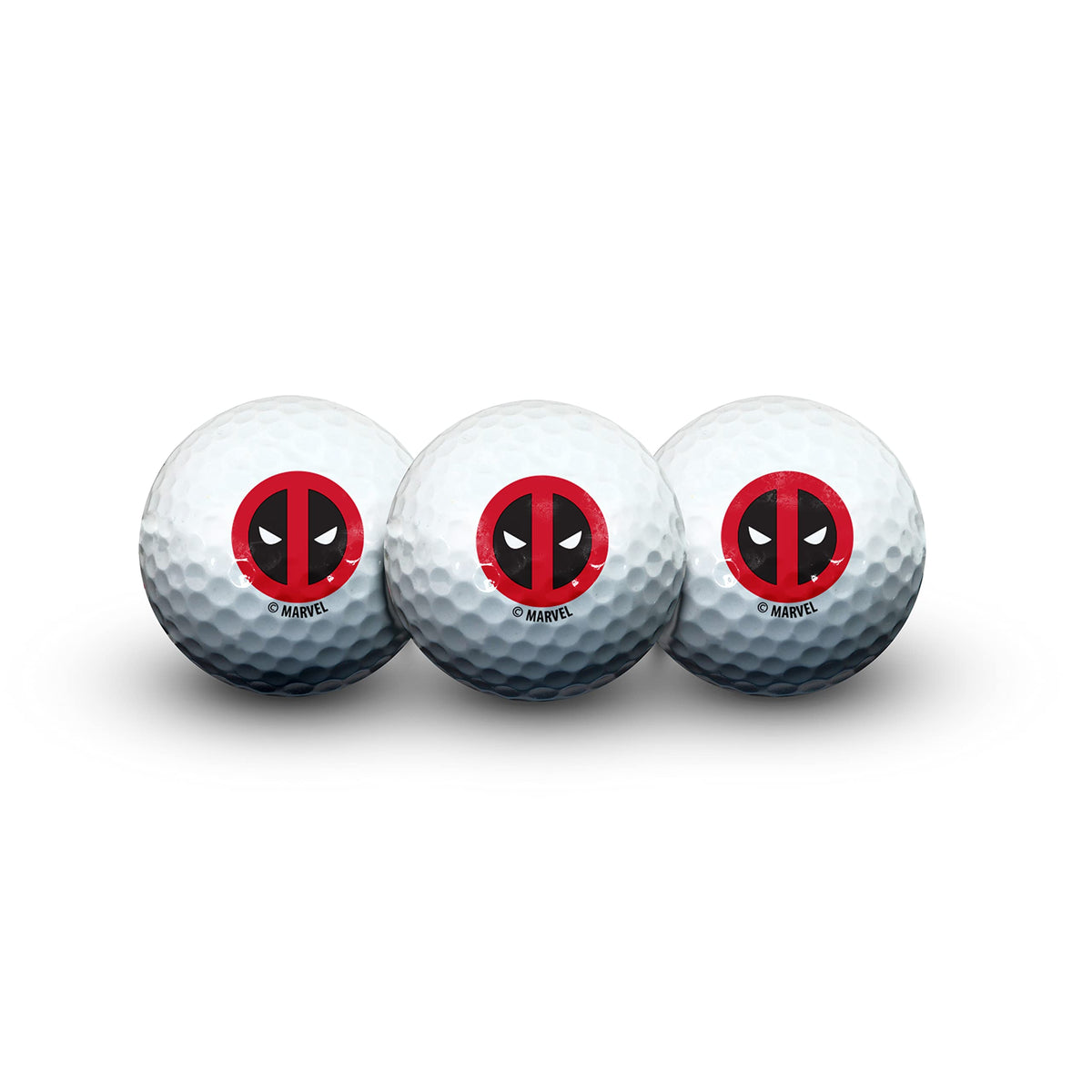 Team Effort Marvel Deadpool golf ball trio for durable play on the course