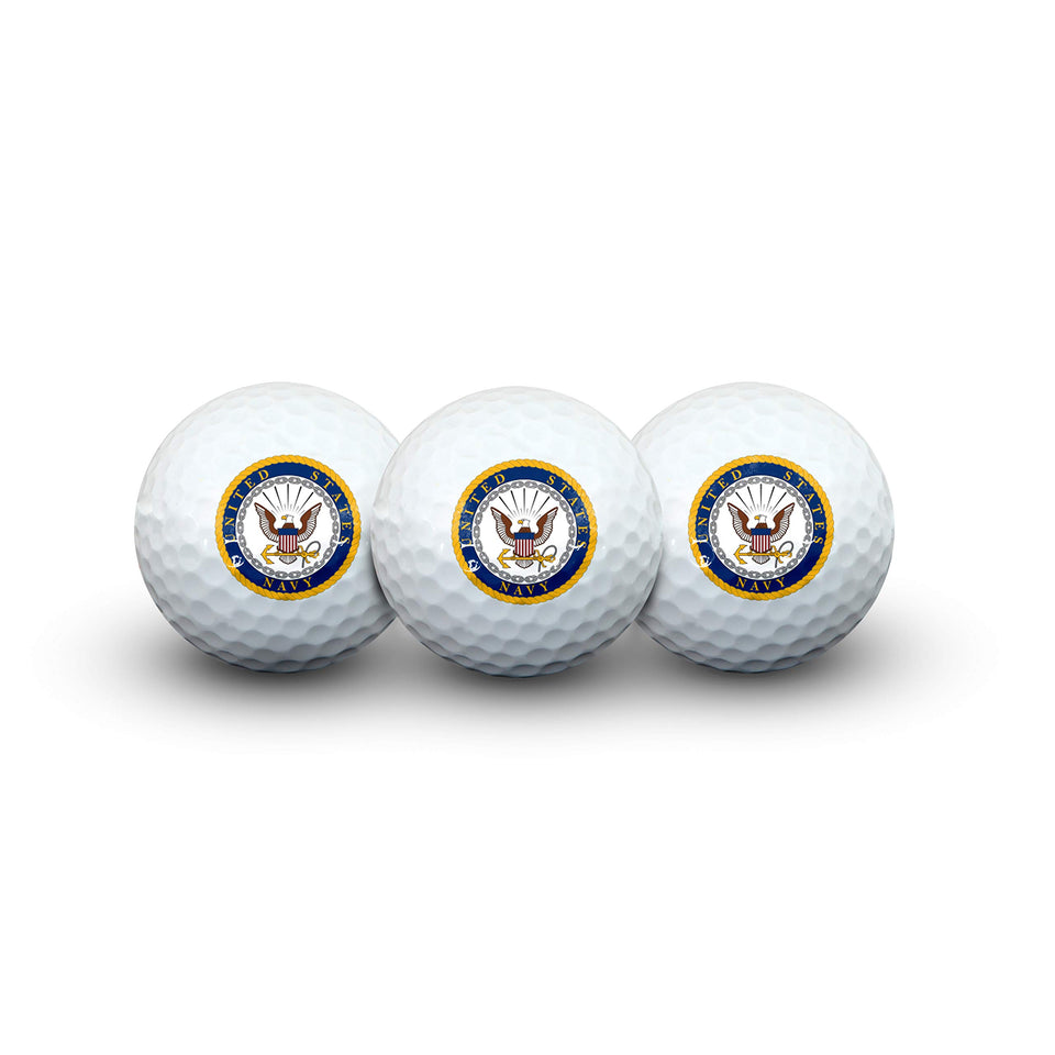 Team Effort Golf Ball Pack of 3 Military Navy with durable two-piece construction for reliable play.