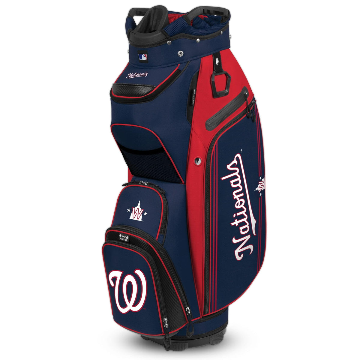 Team Effort Bucket III cart bag with towel ring and pass-thru strap