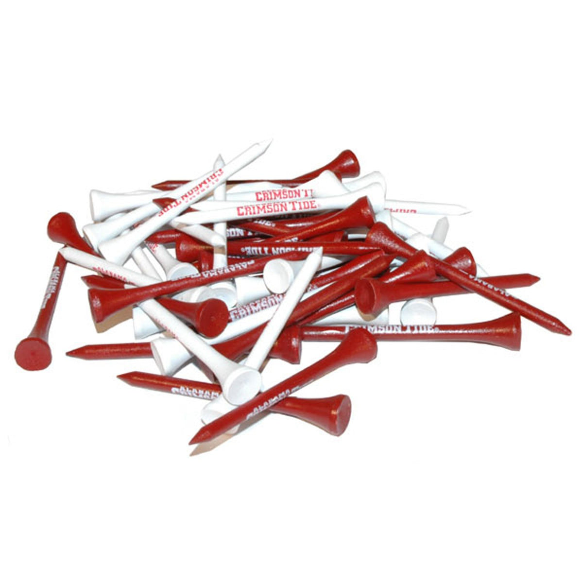 Team Golf Alabama Crimson Tide tees 50-pack, 2-3/4 inch, ideal for on-course rounds.