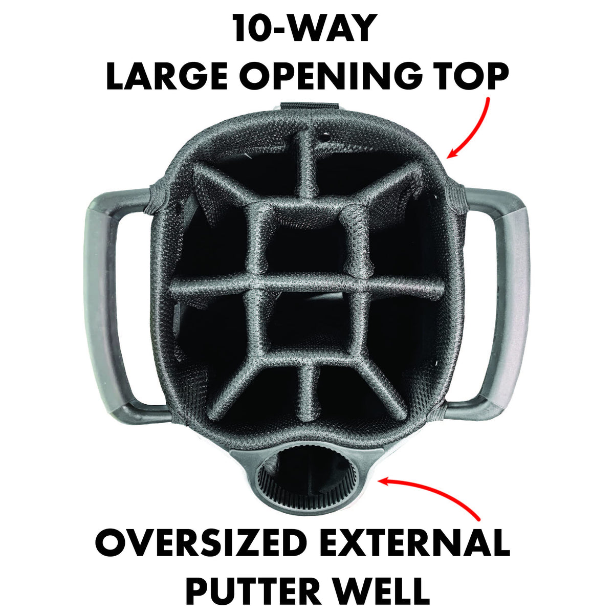 Team Golf Albatross Cart bag with spring action stand for fast, stable setup on the green.