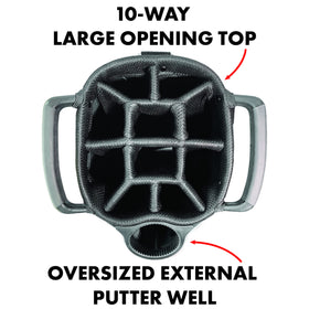 Team Golf Albatross Cart bag with spring action stand for fast, stable setup on the green.