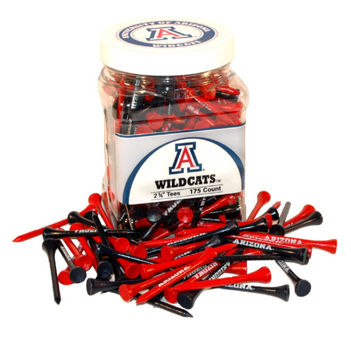 Team Golf Arizona Wildcats tees jar 175 – convenient golf tees for game day