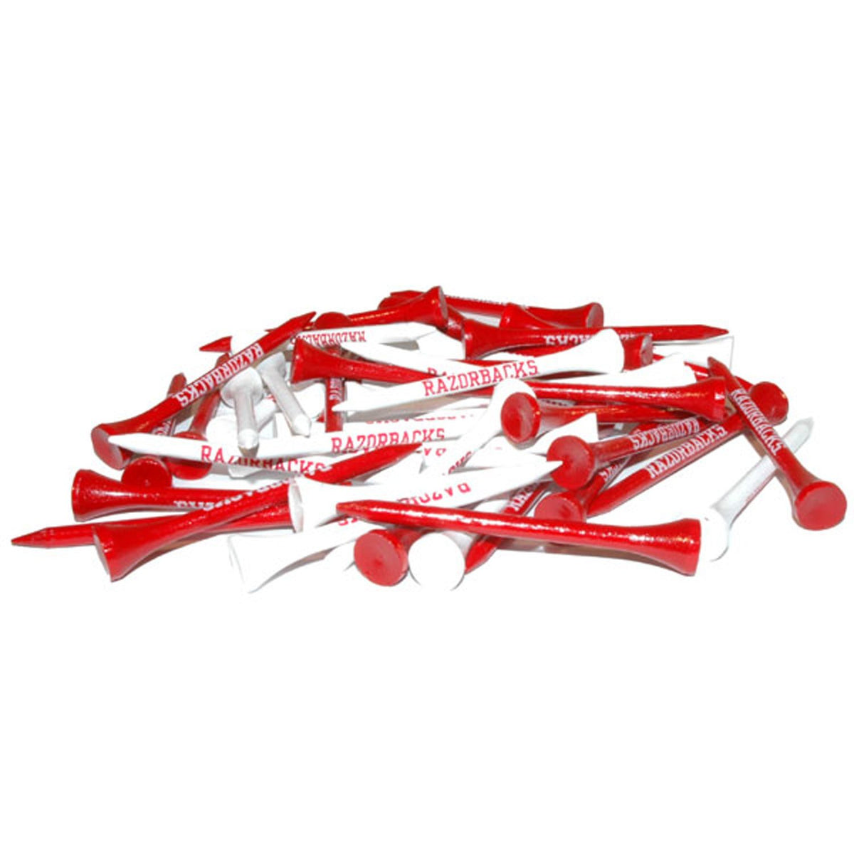 Team Golf Arkansas Razorbacks tees in multiple colors for precise tee-offs and team pride.
