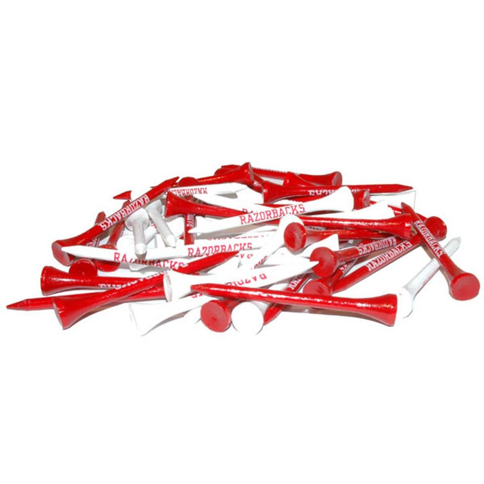 Team Golf Arkansas Razorbacks tees in multiple colors for precise tee-offs and team pride.