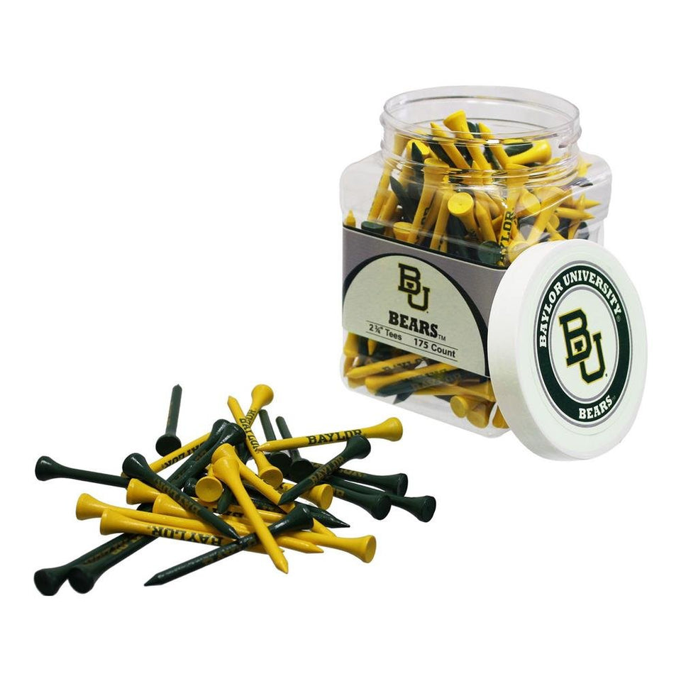 Team Golf Baylor Bears tees jar on course shows team pride and keeps tees organized.