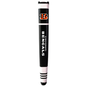 Team Golf Bengals putter grip with soft polyurethane surface for precise control.