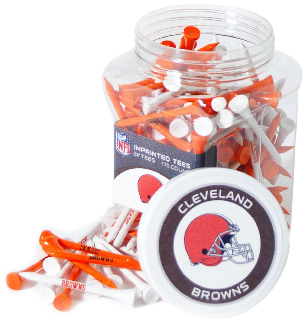 Team Golf Cleveland Browns 175-tee jar with imprint enhances on-course team spirit