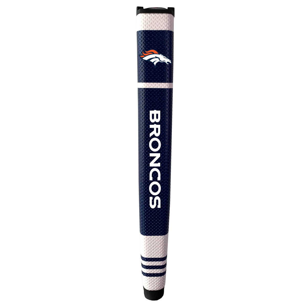 Team Golf Denver Broncos putter grip with logo and polyurethane surface for a comfortable grip