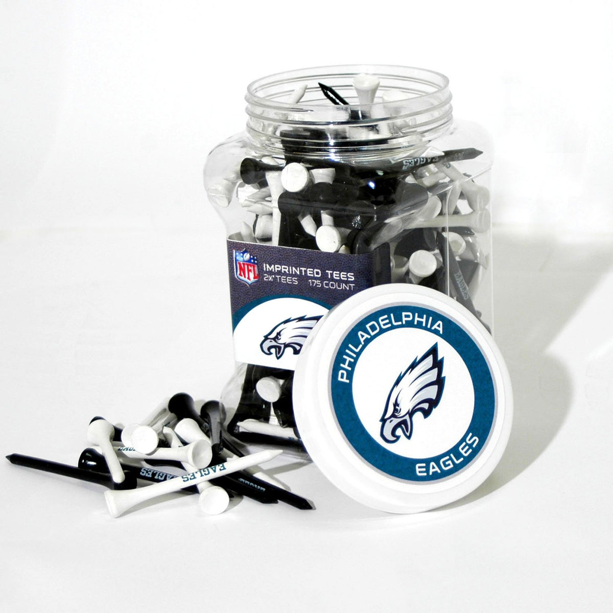 Team Golf Eagles jar of 175 tees for quick, organized tee options on the course