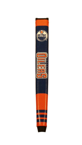 Team Golf Edmonton Oilers putter grip with logo and soft polyurethane surface for improved control.