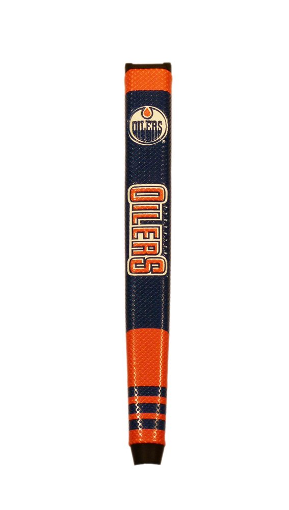 Team Golf Edmonton Oilers putter grip with logo and soft polyurethane surface for improved control.