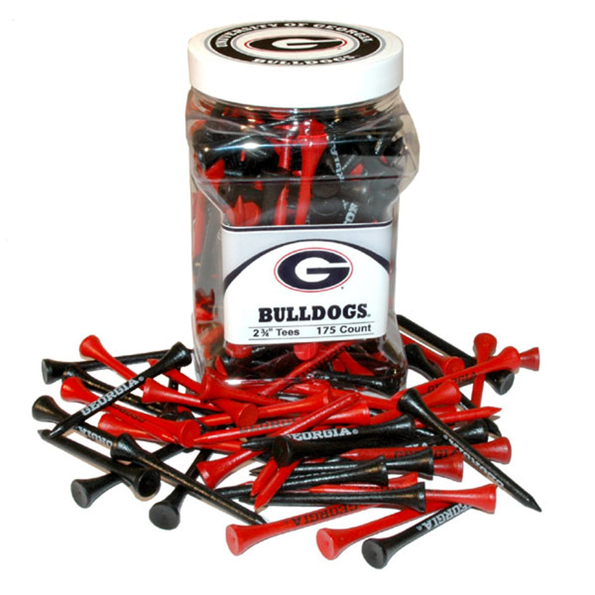 Team Golf Georgia Bulldogs jar of 175 tees for easy on-course teeing