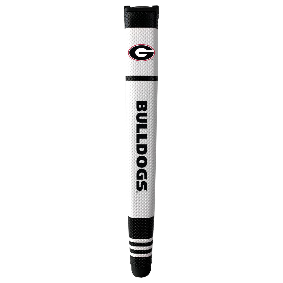 Team Golf Georgia putter grip multi-colored close-up highlighting soft polyurethane for smooth control.