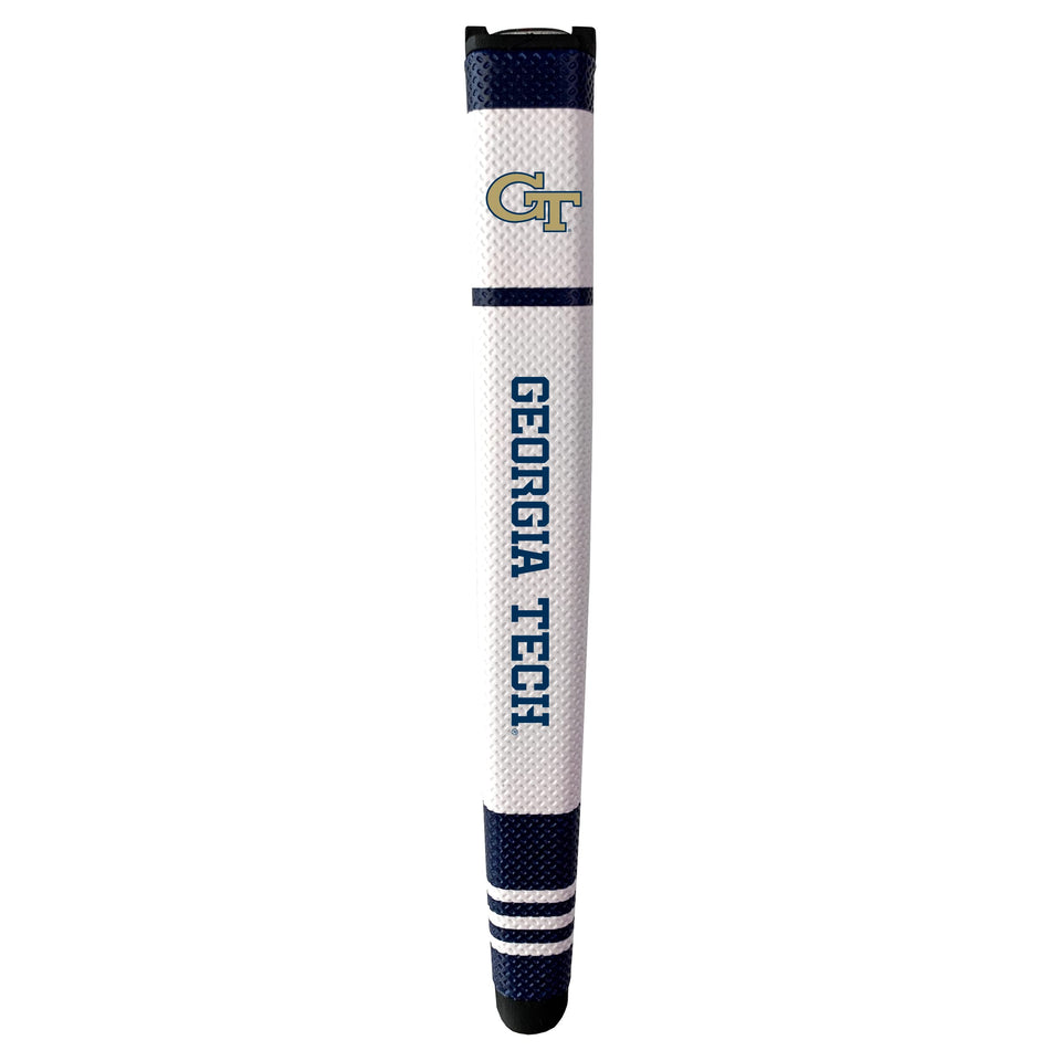 Team Golf Georgia Tech putter grip multi-colored design enhances grip control on greens.