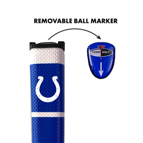 Team Golf Indianapolis Colts putter grip in jumbo pistol shape for a comfortable, controlled stroke.